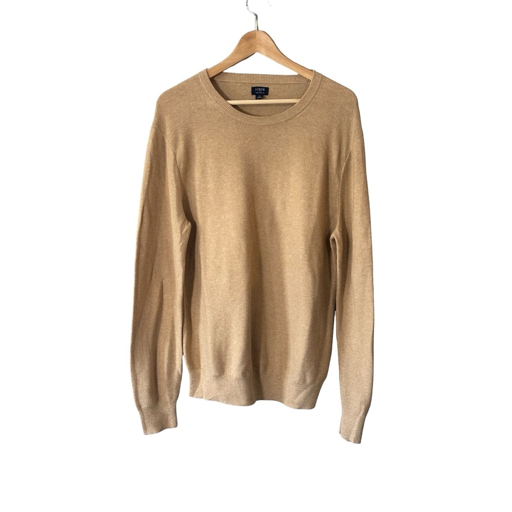 J.Crew Essential Tan Cotton Crewneck Sweater